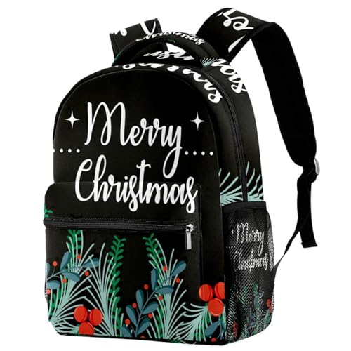 Sac à dos d'école multicolore Joyeux Noël 29.4x20x40cm pour adolescents et étudiants