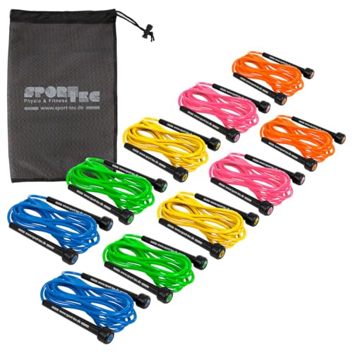 Sport-Tec Springseil Speed Rope-Set, verstellbar, 300 cm, 10 Stück, inkl. Aufbewahrungsbeutel