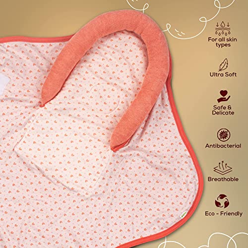Image of BAYBEE Baby Swaddle Wrap for New Born | Adjustable Swaddle for New Born Baby | 100% Cotton Baby Wrapper Newborn Blanket for Sleep Sack 0-6 Months Babies (Orange)
