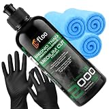 INfloo Pasta de pulido de corte medio 2000 de microfibra y guantes, 300 ml, grado 2000, para detallar la pintura