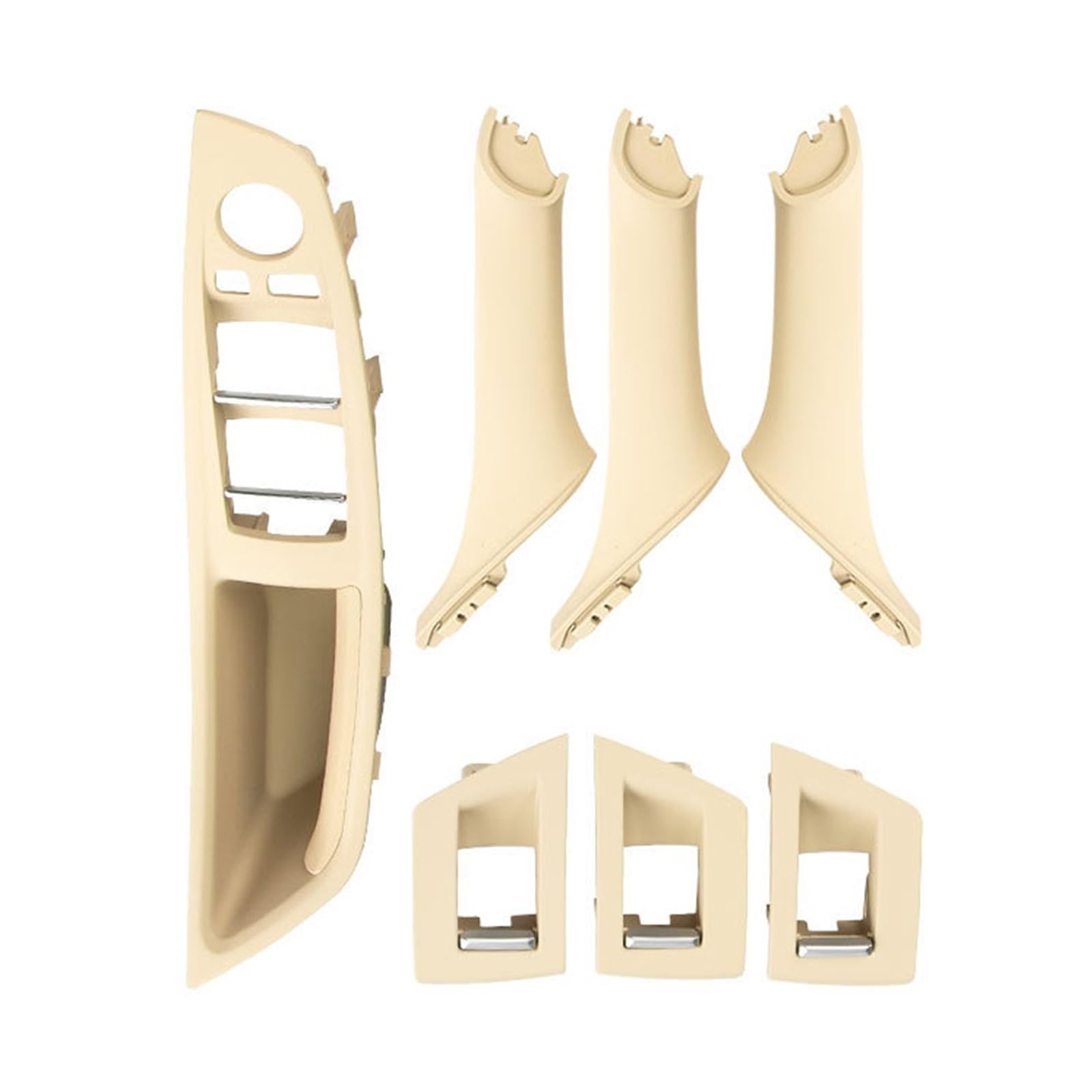 OEXRIGRU Car Interior Door Handles for BMW 5 Series F10 F18 LHD Car Interior Door Handle Plate Decorative Cover 7pcs(Beige Yellow)