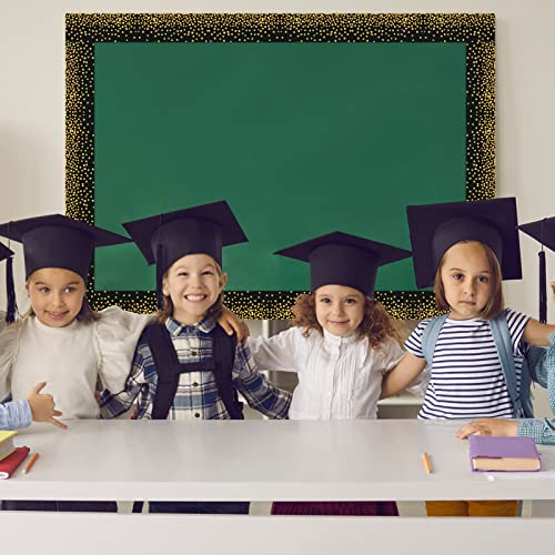 Jecery 48 Pieces Gold Bulletin Board Borders Confetti Scalloped Border Trim Adhesive Bulletin Board Decorations 4 Designs Classroom Border For Whiteboard Chalkboard School #TOP6