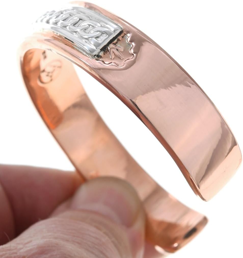 Alltribes Navajo Copper Silver Mens Cuff Heavy Gauge Sterling Big Boy Mixed Metal Bracelet 80652