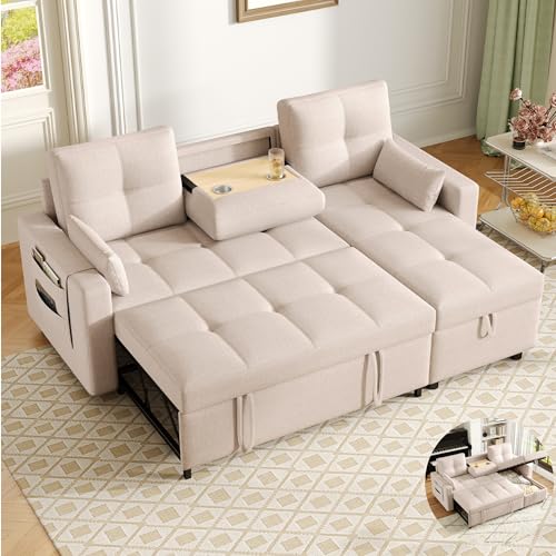 Yihomfy Canapé Convertible 3 Places, Canapé d'angle Convertible, Canapé Lit 3 Places avec...