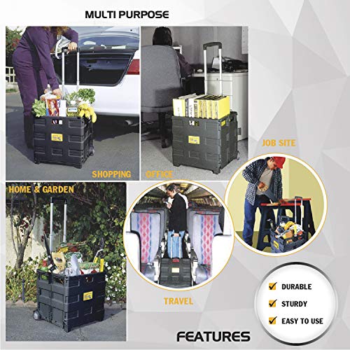 Olympia Tools 85-010 Grand Pack-N-Roll Portable Tools Carrier with Telescopic Handle, 80 Lb. Load Capacity, Black