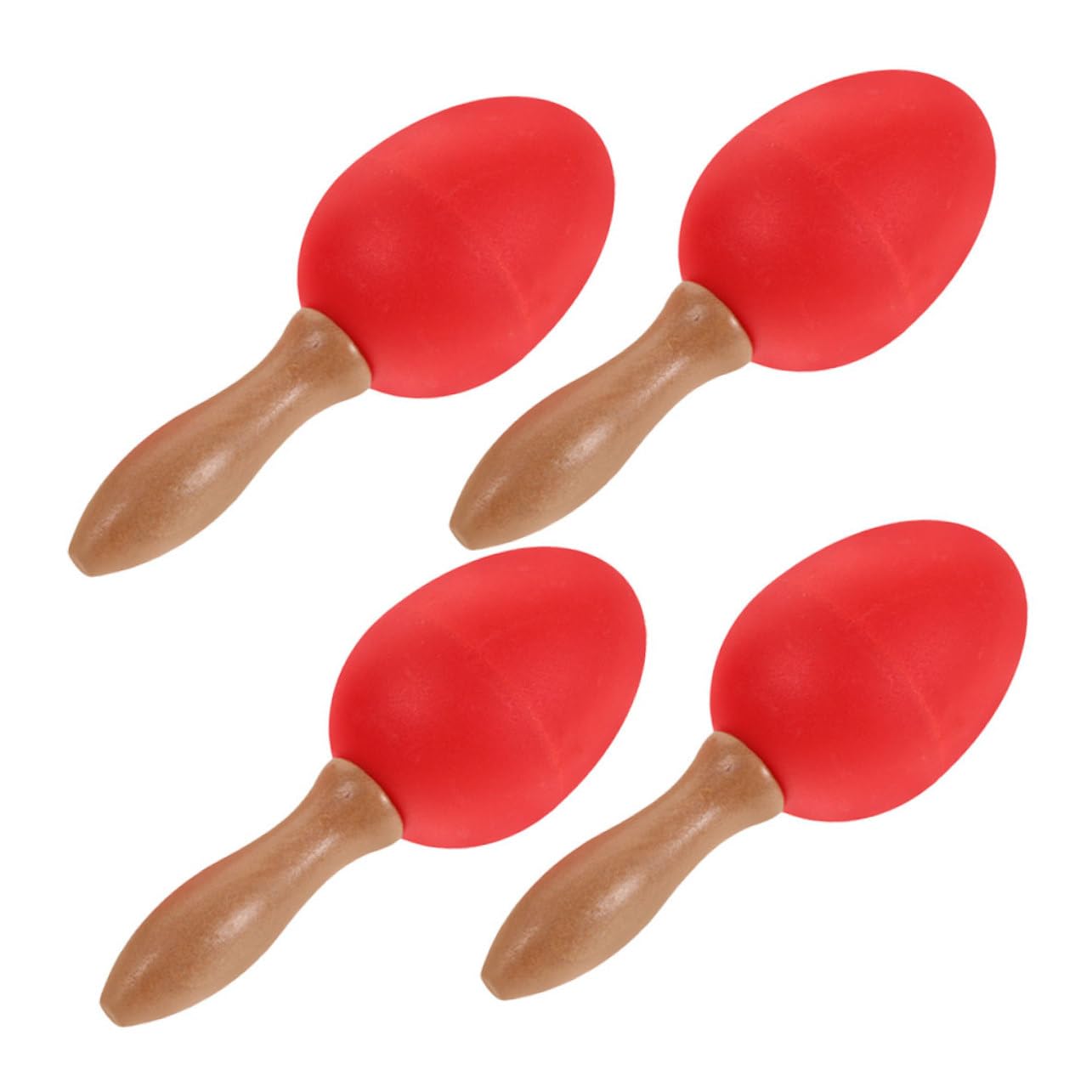 Toddmomy 2Pairs Egg Maracas Friendly Percussion Instruments Wooden Handle Musical for Promotes Hand Eye Coordination Creative Exploration for Parties Educational