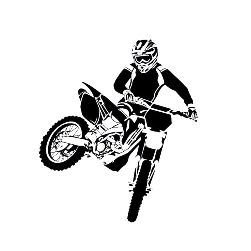 Xoeryoy Motorbike Wall Stickers Self Adhesive PVC Dirt Bike Wall Decal Bedroom Decor Black 58x68cm