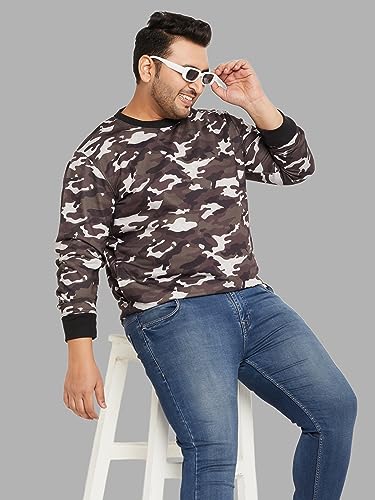 Image of AUSTIVO Men's Multi Colour Block Round Neck Plus Size Sweatshirt(3300A)