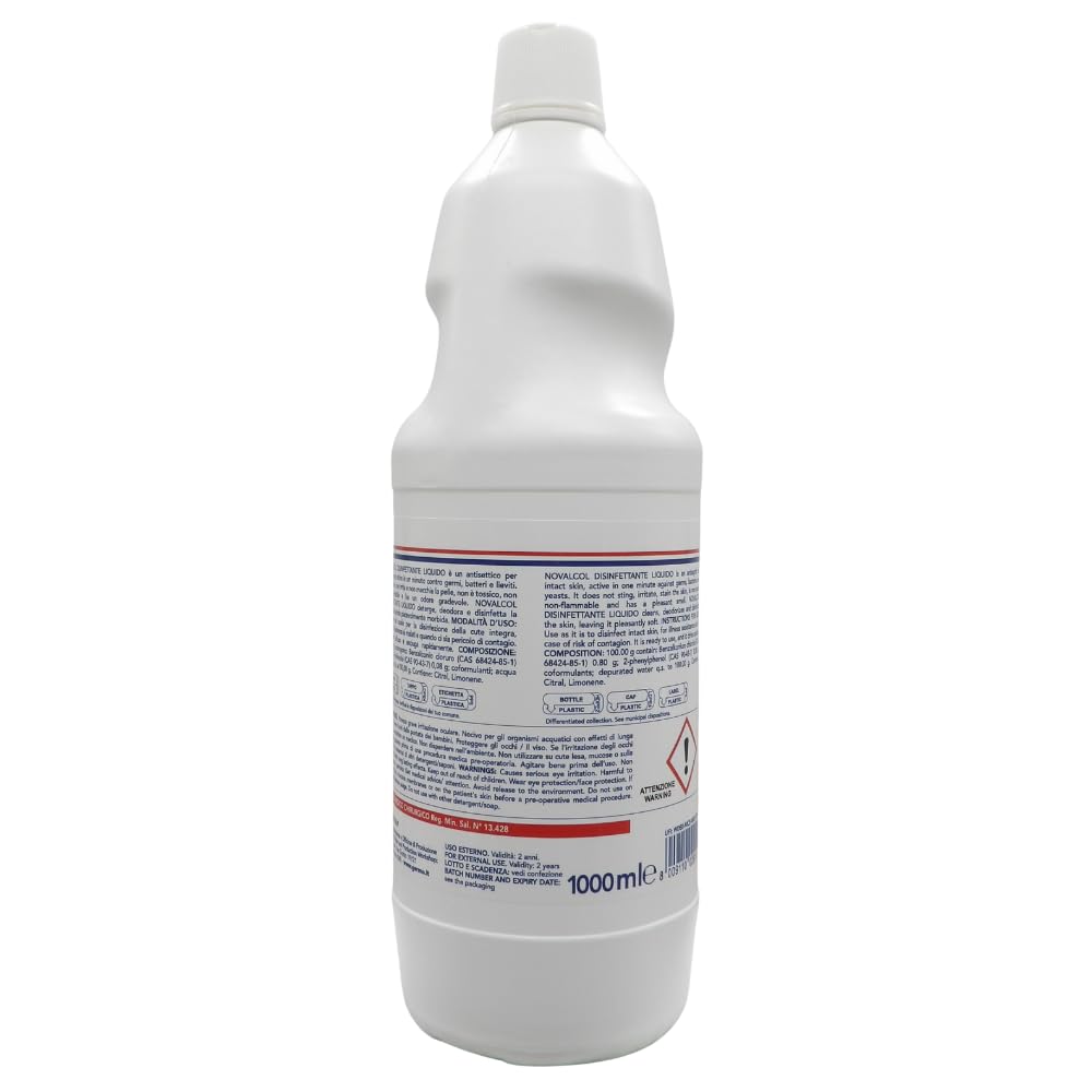 Disinfettante Liquido Contro Germi, Batteri e Lieviti, Prodotto Pronto All’Uso, 1000ml (2 Unità)