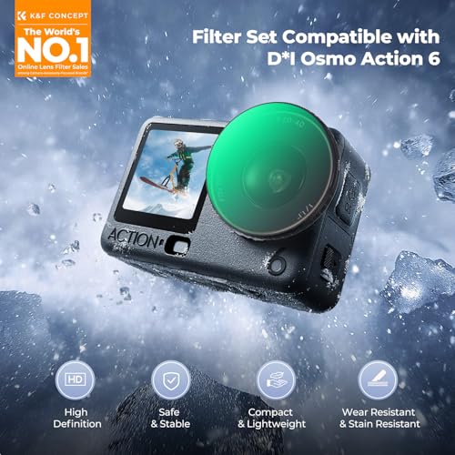Image of K&F CONCEPT Snap On CPL Filter Compatible with DJI Osmo Action 6, Circular Polarizers Filters, HD Optical Glass with Multi-Coated Anti-Glare Reduce Reflections Action Camera Accessories