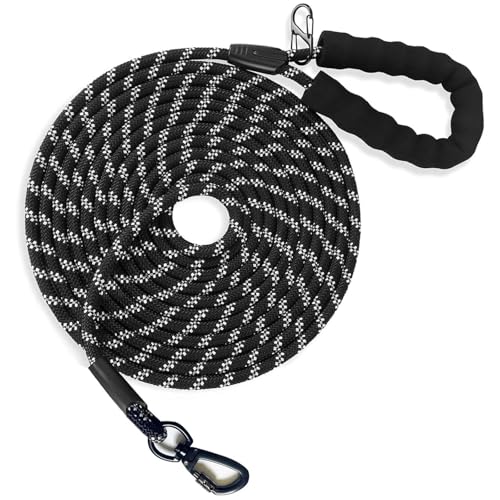 Schleppleine, 5M 10M 20M Schleppleine für Hunde, Robust Hundeleine mit bequemem gepolstertem Griff, Trainingsleine Laufleine für Welpen kleine mittlere große Hunde, Abschließbarer Karabiner (20M) Schleppleine, 5M 10M 20M Schleppleine für Hunde, Robust Hundeleine mit bequemem gepolstertem Griff, Trainingsleine Laufleine für Welpen kleine mittlere große Hunde, Abschließbarer Karabiner (20M)
