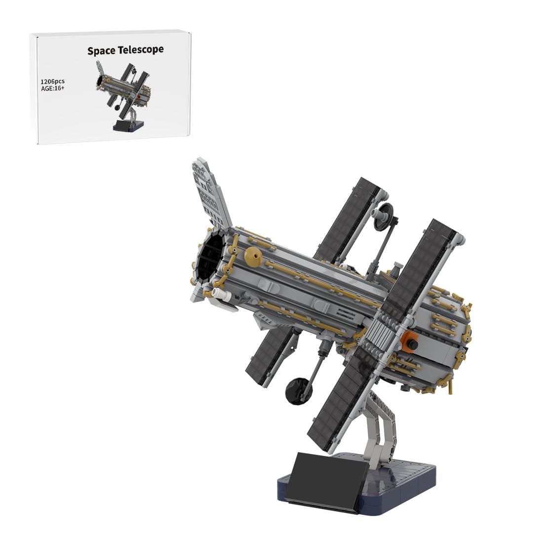 MOC-105060 zestaw do montażu słynnych amerykańskich teleskopów kosmicznych, modele zabawek o tematyce kosmosu, kreatywny model rakiety kolekcjonerskiej do ekspozycji (1206 elementów)