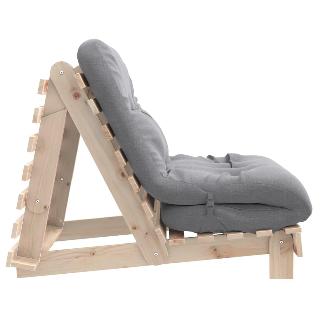 vidaXL Futon Schlafsofa mit Matratze, Bettsofa mit verstellbaren Rückenlehne, Schlafcouch für Wohnzimmer Schlafcouch, Klappsofa, Massivholz Kiefer