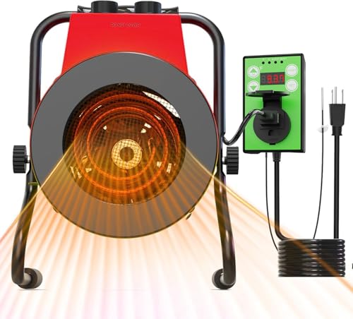 Buyplus Greenhouse Heater with Digital Thermostat, 1500W Outdoor Heaters for