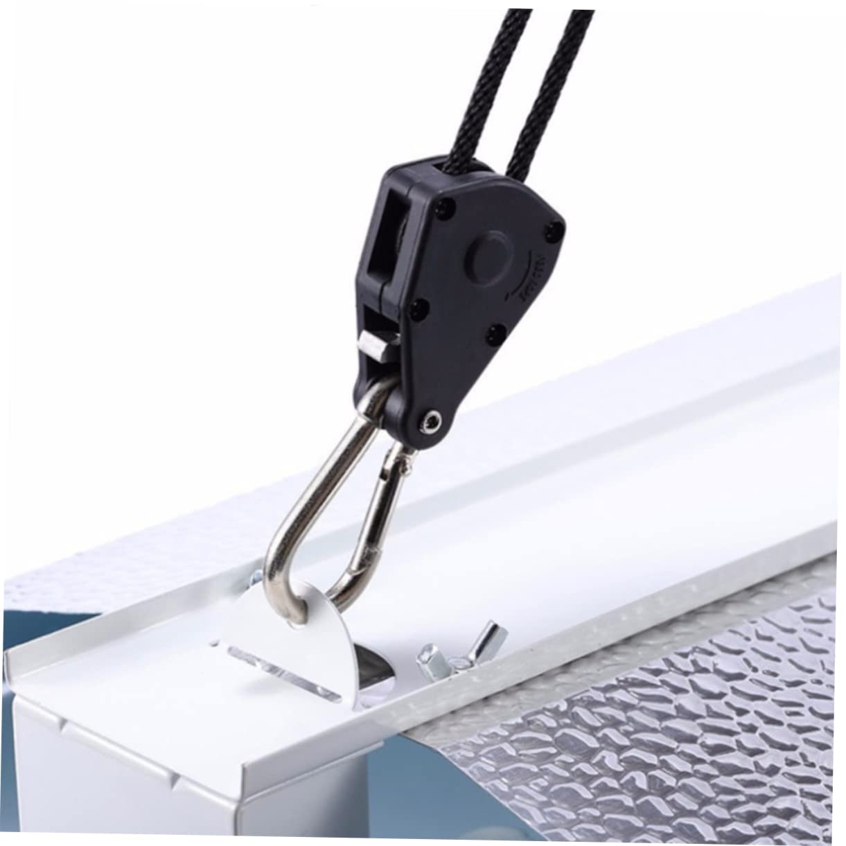 VILLCASE Lot De 4 Cintres Réglables À Cliquet 1/8 Pouce en Corde pour Lampes De Croissance Intérieur Supports Robustes en Acier Inoxydable pour Jardinage en Serre