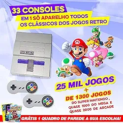 Video Game Retrô com 25.000 jogos, 64GB, 2 CONTROLES