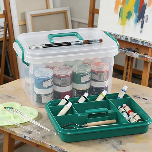 Image of Medicine Storage Box Cabinet, Empty First Aid Kit Portable Medical Supply Organizer with Handle for Home, Multipurpose Medicine Organizer Box