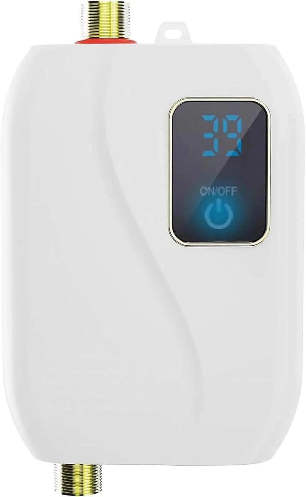 Water Heater Electric, Mini Tankless Under Sink Water Heater for Kitchen &amp; Bathroom Sink, Instant On Demand Hot with Digital Temperature Display, Low Pressure Friendly, 3000W Point-of-Use (White)