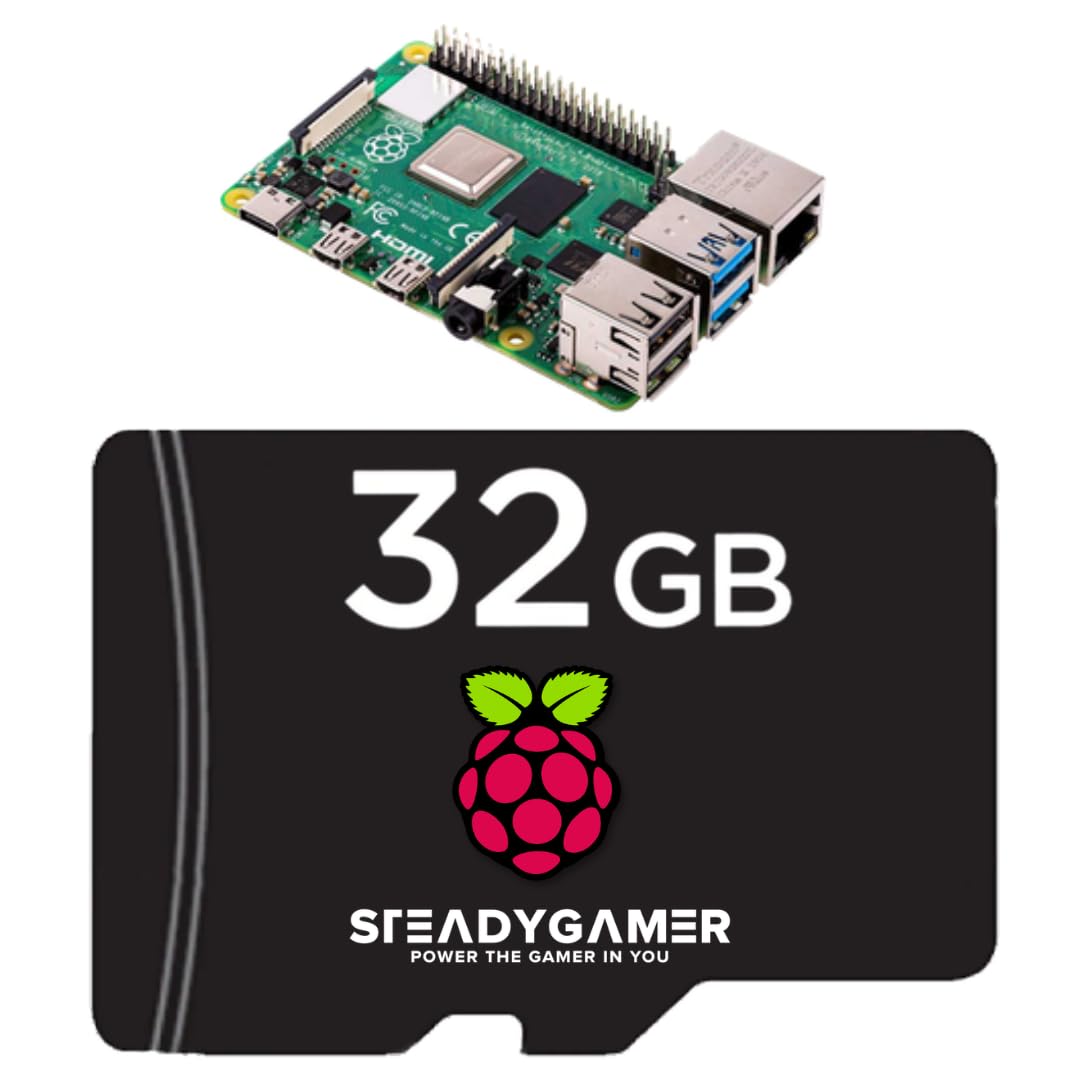 Raspberry Pi 400（ラズベリーパイ）＋32GB microSD STEADYGAMER - 32GB Raspberry Pi Preloaded Pi OS Micro SD Card | 5