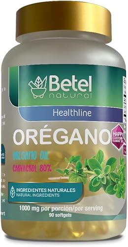 Betel Natural Cápsulas blandas de orégano prémium - Carvacrol 80% - 90 cápsulas blandas