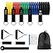 Newlemo Bandas Elásticas, Gomas Elasticas Musculacion 12 PCS - 5 Bandas de Resistencia,2 Manijas, 2 Correas para Tobillos, Anclaje para Puerta, Adecuado para Gimnasio en Casa