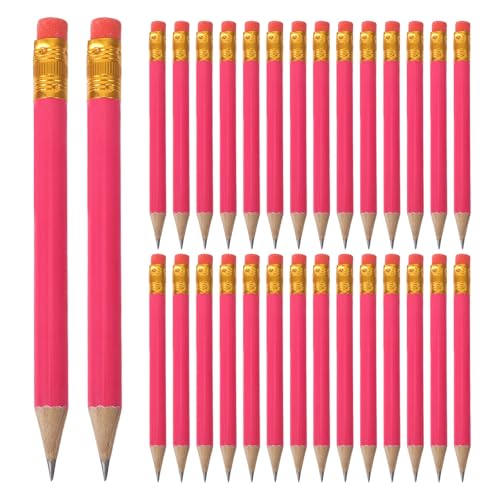 PERSELOSO 72本入り ミニ描画用鉛筆 HB 消しゴム付き 短い木製鉛筆 子供 初心者 絵画 学校 新学期 パーティー 賞品