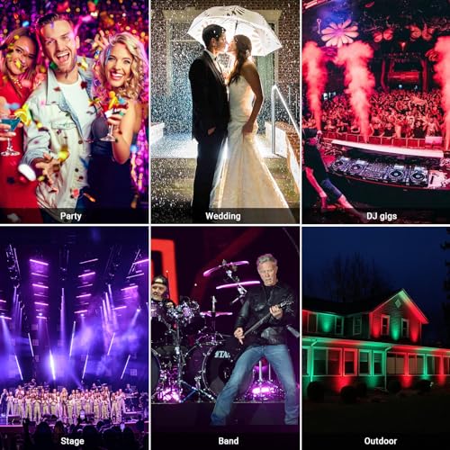 LED Stage Wash Light Bar - 4Pack 72W RGB Dimmable Outdoor Stage Light Bar IP66 Waterproof with APP & Remote Control Uplighting for DJ Parties Events Birthday Wedding Stage Lighting - Image 8