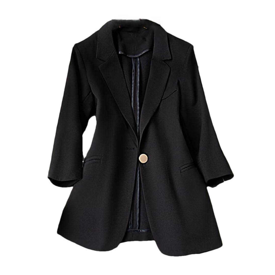 Womens Summer Suit Jacket Half Sleeve Blazer Office Ladies Clothing Work Coat