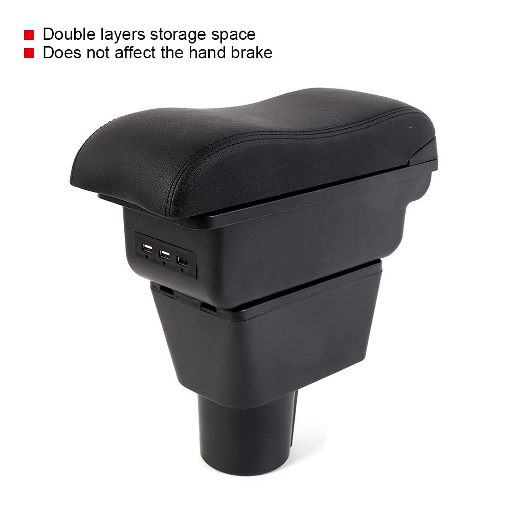 Premium Centralny Podłokietnik ze Schowkiem Pasuje do DUSTER Praktyczne Akcesoria do Modyfikacji Ulepszone Miejsce Przechowywania Wytrzymały Czarny ABS PU