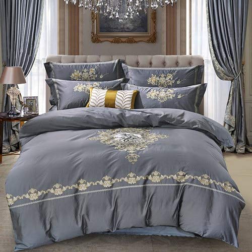 RONGXIE Egyptian Cotton embroidery Bedding Set Bohemia European Pastoral Style Duvet Covers Bed sheet King Queen