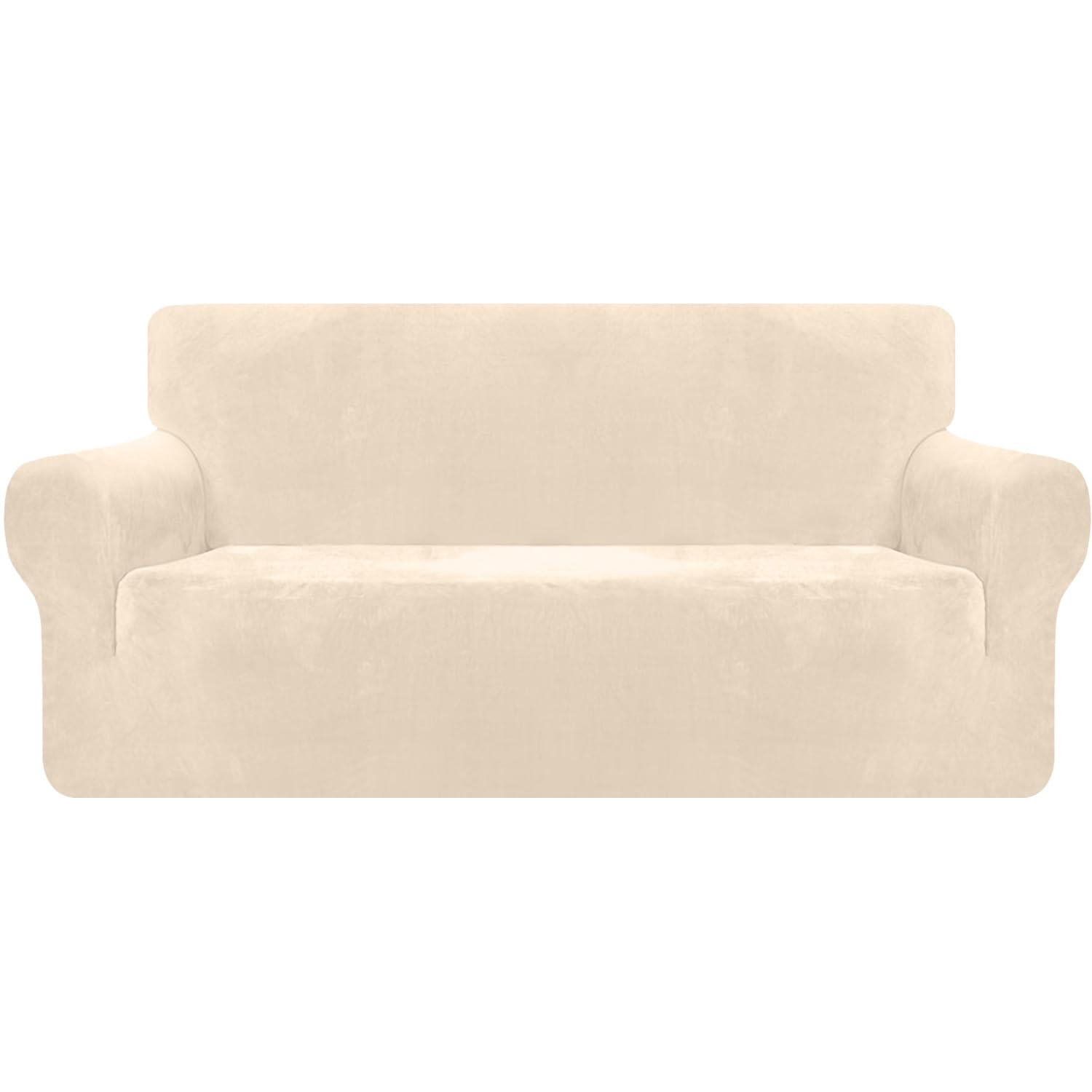Granbest Premium Thicken Plush Velvet Sofa Cover 3 Seater High Stretch Couch Cover Super Soft Sofa Slipcover Luxury Furniture Protector for Pets and Kids (3 Seater, Beige) — image 1