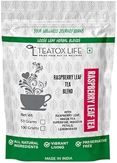 Red Raspberry Leaf Tea, Loose Leaf Blend (100g) with Rasberry Leaf, Hibiscus, Lemon Grass| Made in India