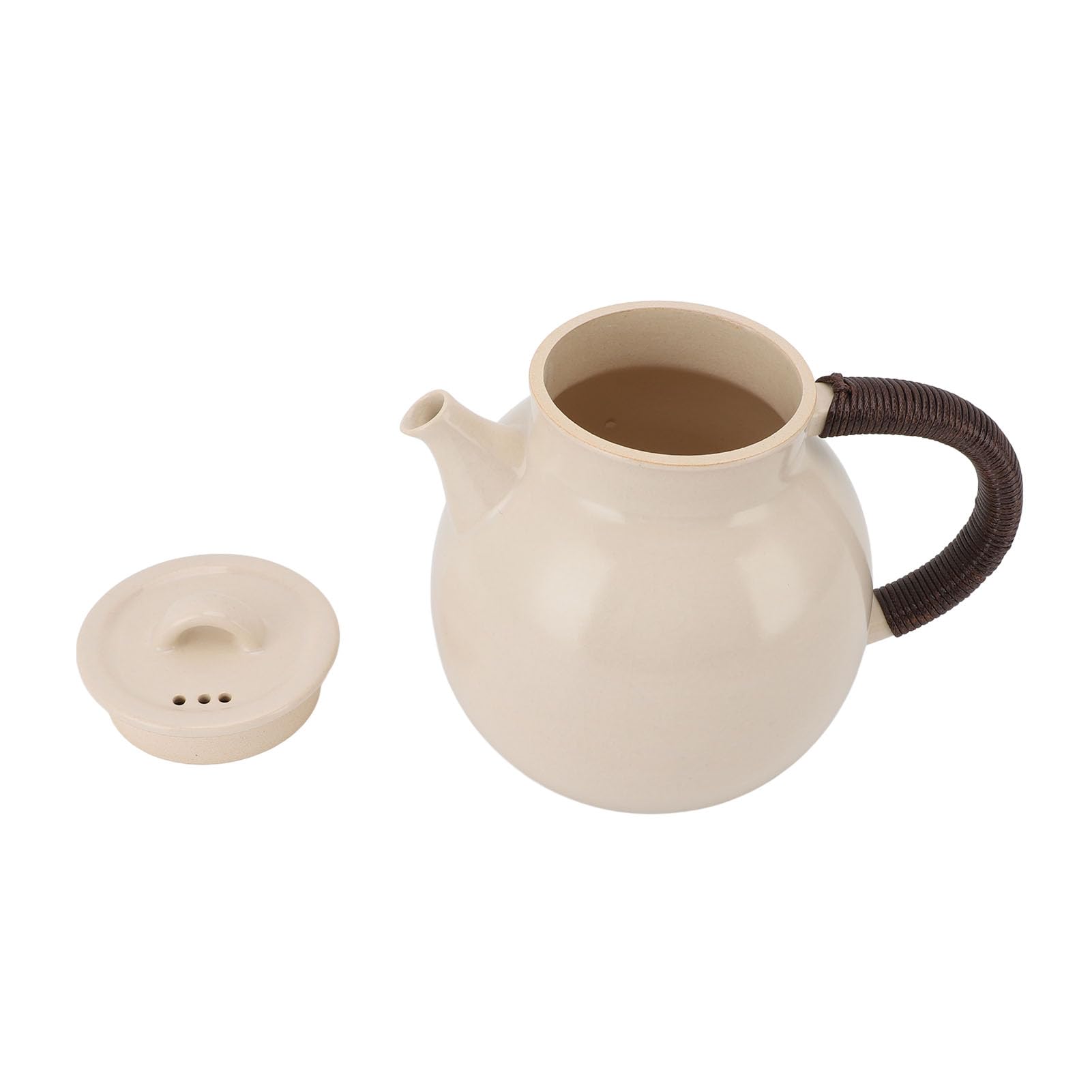 Sonew Ceramiczny Dzbanek do Herbaty 800 Ml żaroodporny Czajniczek z Luźnymi Liśćmi do Kuchenki Indukcyjnej Kuchenka Gazowa Elektryczna Płyta Ceramiczna – Wbudowana Wylewka i Uchwyt Owinięty Konopiami