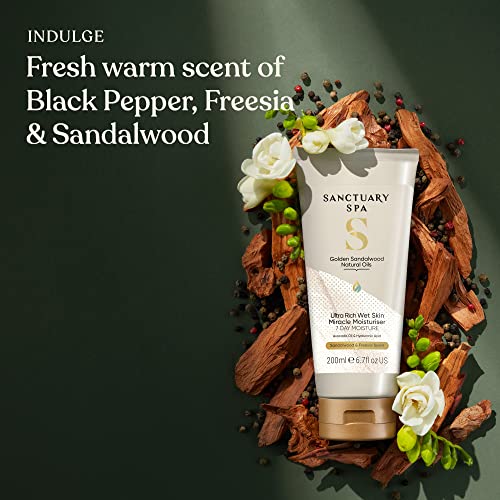 Sanctuary Spa Golden Sandalwood Ultra Rich Wet Skin Moisture Miracle, In-Shower Moisturiser, 7 Day Moisture, Mineral Oil Free - Image 2