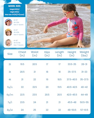 Image of Angel season Girls Swimsuits Kids Bathing Suit One Piece Swimwear with UPF 50+ Cute