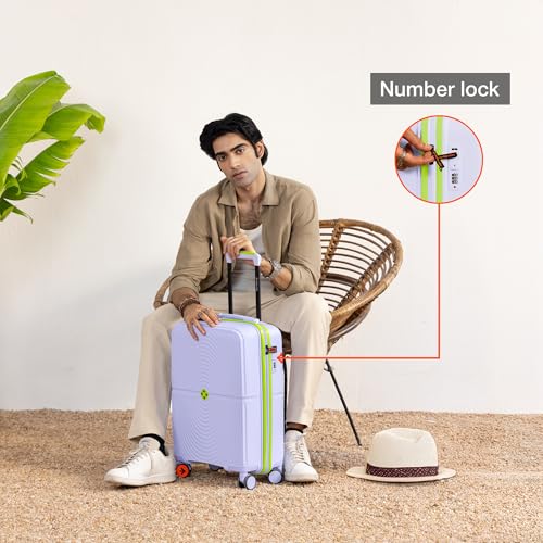 Image of Nasher Miles Bali Hard-Sided Polypropylene Cabin Luggage 20 inch | 55cm | 8 Wheels Small Trolley Bag for Travel | Suitcase (Grey)