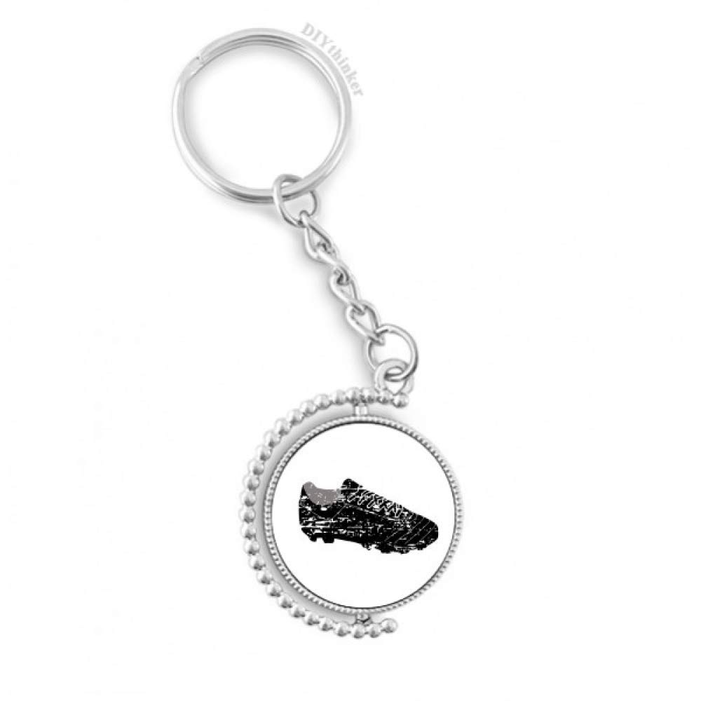 Llavero de fútbol giratorio con diseño de bota negra y anillo resistente 4