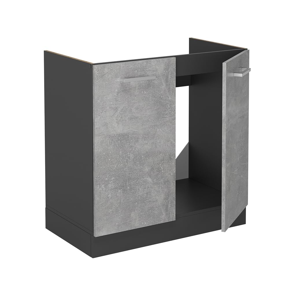 Vicco Meuble Bas sous-évier R-Line, Béton, 80cm