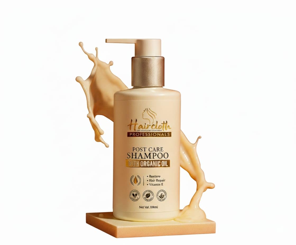 Haircloth Professionals Post Care Shampoo For Dull, Damaged, Frizzy, Colored hair. 300ML I Sulfate-Free Post Care Shampoo for Colored & Damaged Hair-image-49