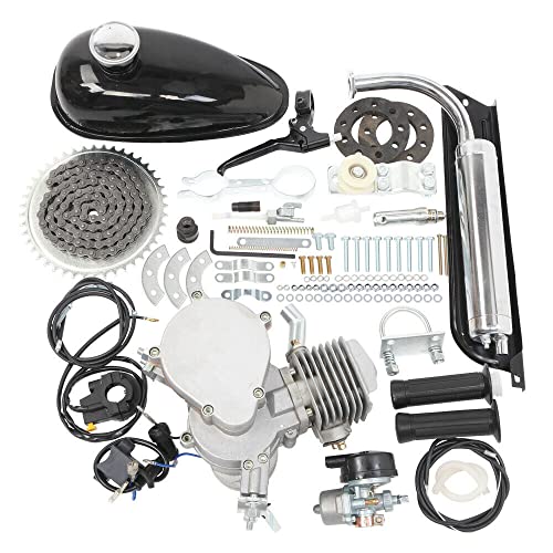 SUNROAD 80CC 24" 26" 28" 2-Stroke Motorized Bicycle Engine Kit High Power Bike Bicycle Cycle Motor Kit Silver