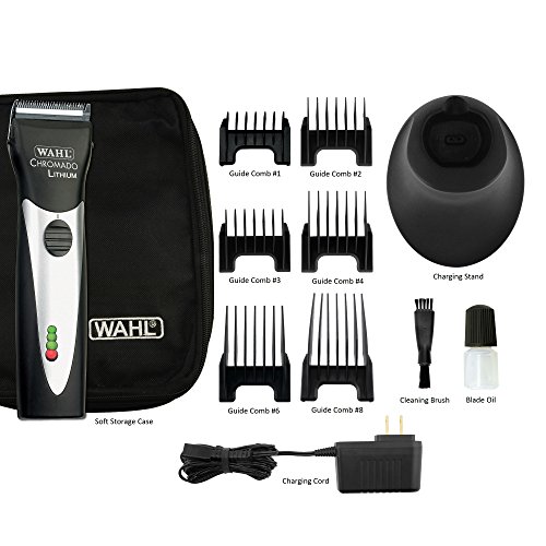 WAHL Professional Animal Chromado Lithium Pet, Dog, Cat, & Horse Corded/Cordless Clipper Kit, Black & Silver (#41871… - Image 3