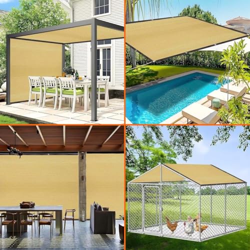 Filet d'ombrage beige 90% avec œillets pour serre et jardin - 6
