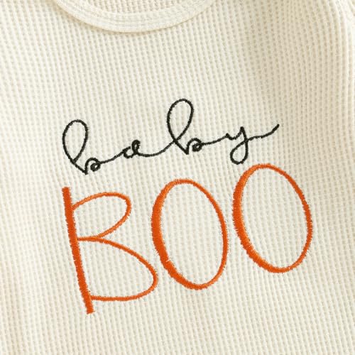 Userdefined Baby Girl Boy Halloween Outfit Fall Baby Girl Boy Clothes Waffle Knit Footie Romper Onesie Jumpsuit with Hat4