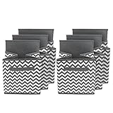 Sorbus® Foldable Storage Cube Basket Bin, 6 Pack,Chevron Pattern (Gray)