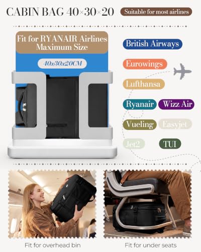 Sac Cabine Ryanair 40X30X20 : VMIKIV Sac a Dos Voyage Cabine Avion 40x30x20 Ryanair Bagages Cab... – Image 2