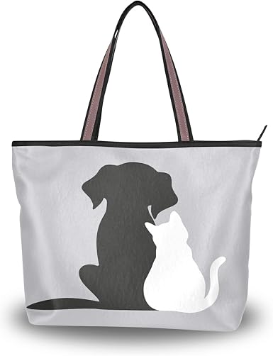 Amazon.com: OTVEE Bolso de mano negro para perro y gato blanco con asa  superior para mujer : Ropa, Zapatos y Joyería