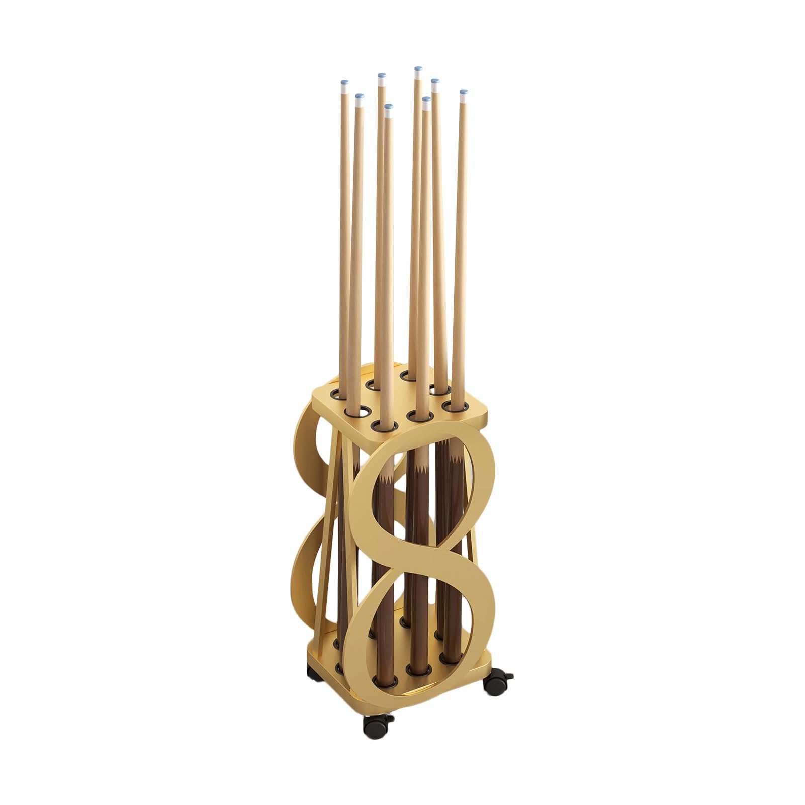 Bâtons de billard protégés avec le porte-queue de sol à roues