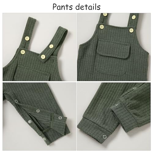 Image of CARETOO Baby Boy Clothes Suit Infant Gentleman Boy Outfits Dress Shirt /Bowtie /Suspender Pants Set 0-18 Months