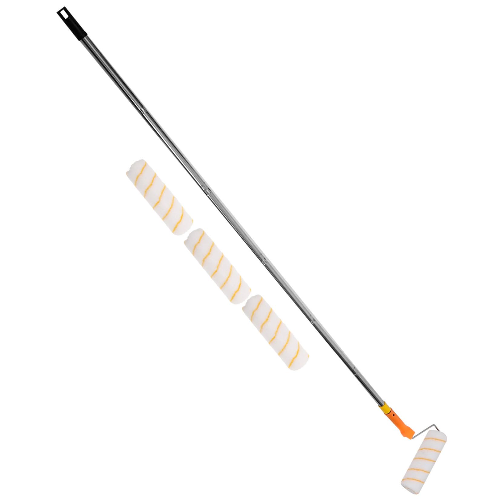 UKCOCO Rullo Telescopico per Pittura con Asta Estensibile in Acciaio Inox 1,8m, Set, per Pittura Muro e Casa