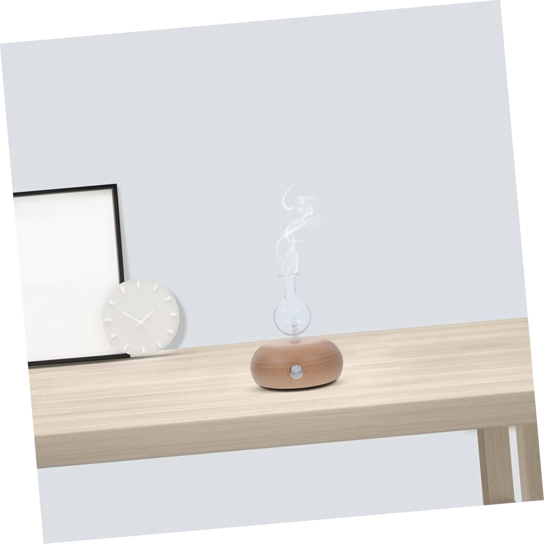 Difusor con Base de Madera de Vidrio de Aceites Esenciales para Aromaterapia, Mejora la Calidad del Aire y Uso de Aceites Varios Estilos en Sala de Estar o Yoga Varios Estilos